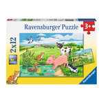 RAVENSBURGER RAVENSBURGER Young animals in the countryside, 2x12st.