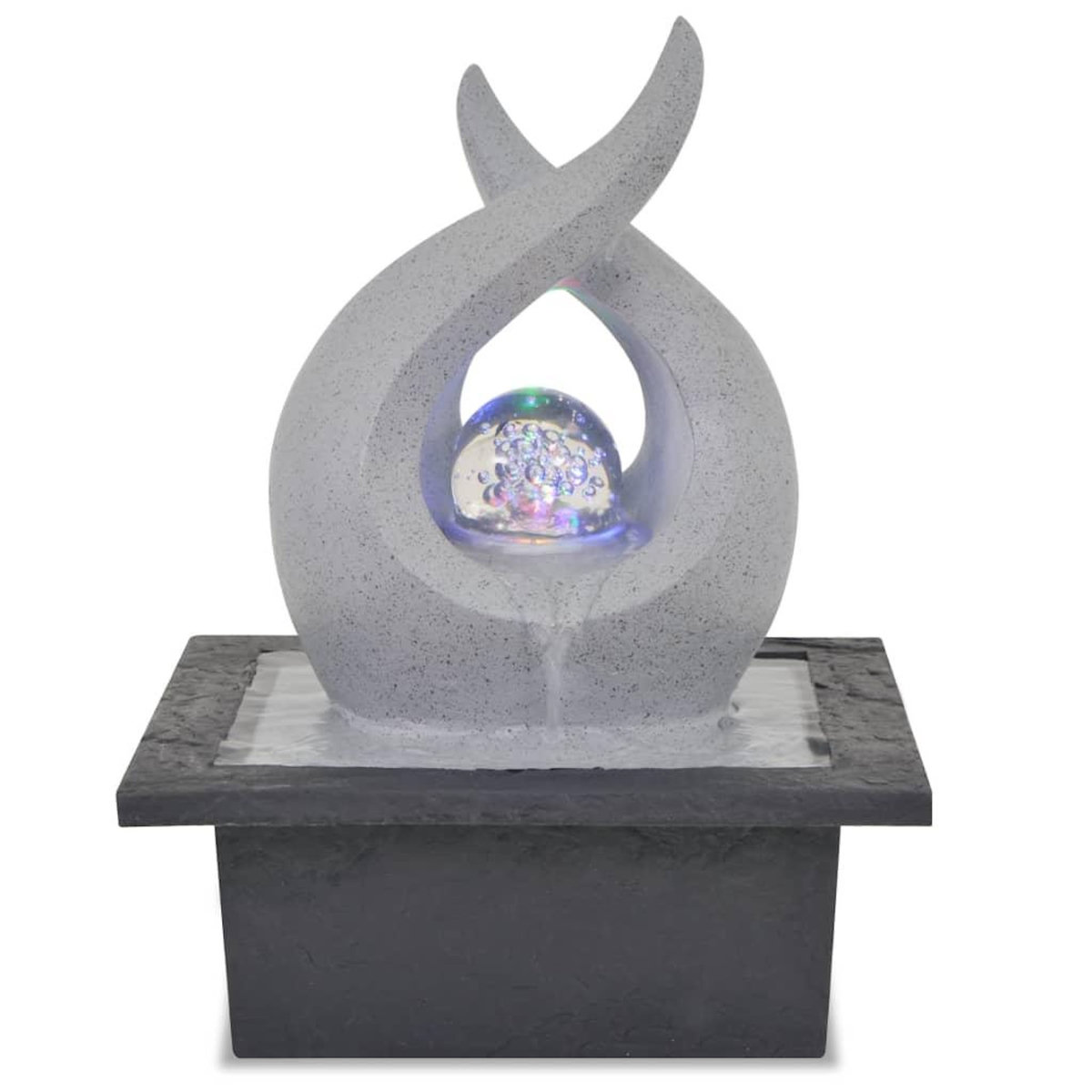 VIDAXL Fontaine d'interieur avec lampe LED Polyresine
