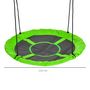 Voir la diapositive 3 : OUTSUNNY Balançoire nid d'oiseau ronde balançoire panier Ø 110 cm 4 anneaux inclus métal époxy Oxford haute densité vert