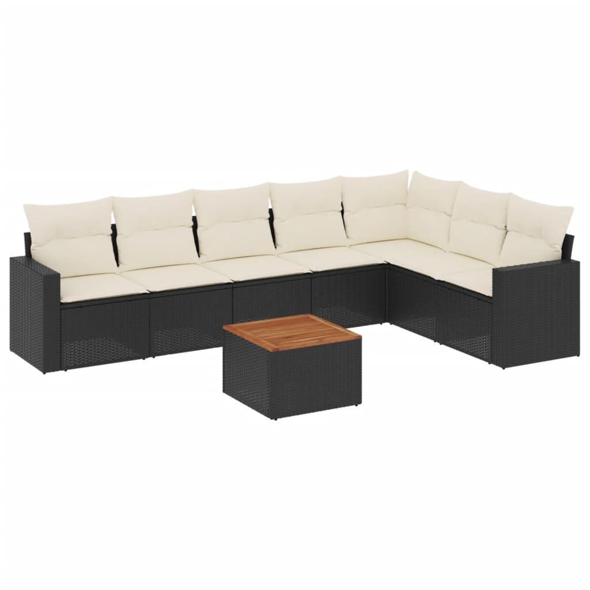 Voir la diapositive 2 : VIDAXL Salon de jardin 8 pcs avec coussins noir resine tressee