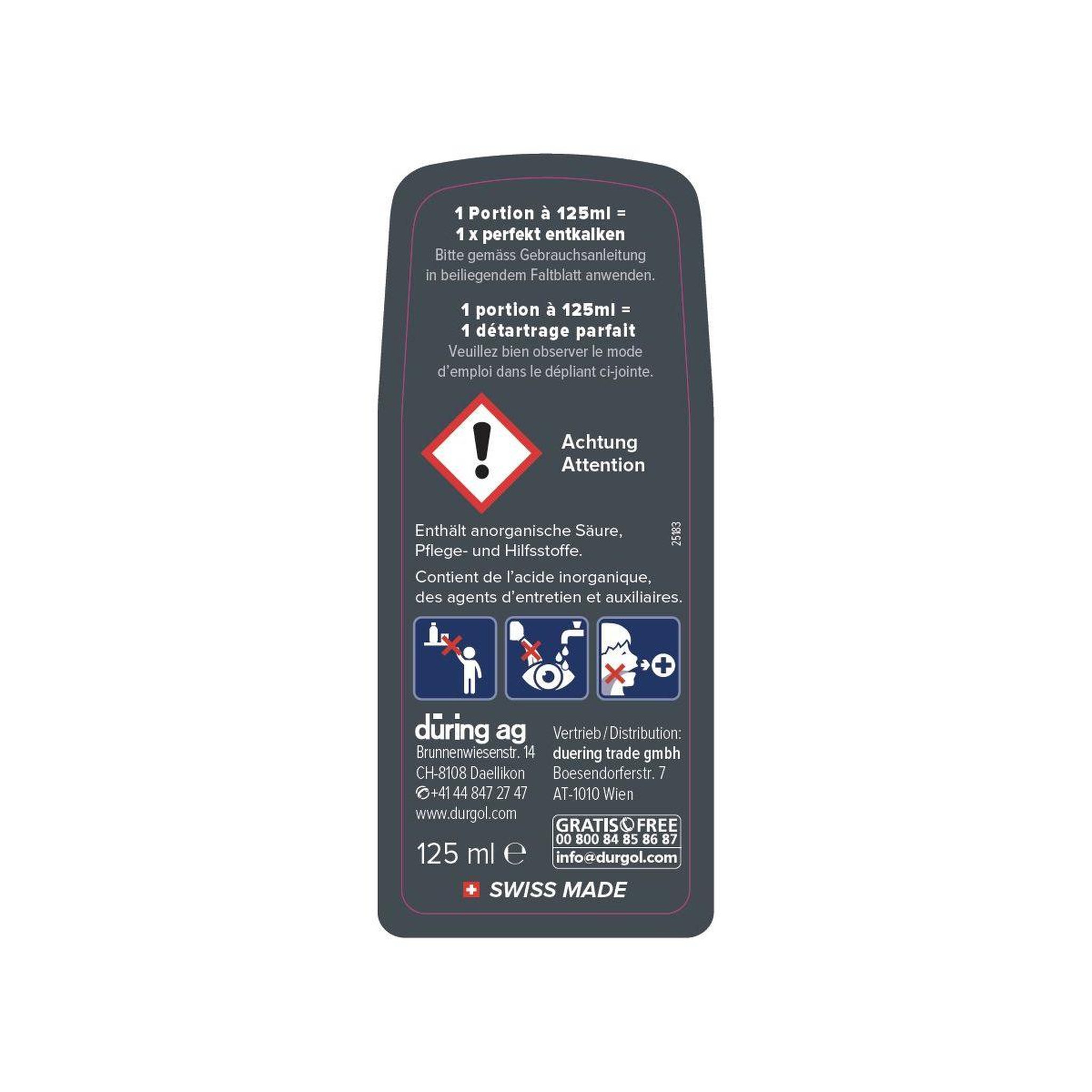 Voir la diapositive 4 : DURGOL Détartrant Swiss espresso 2x125ml