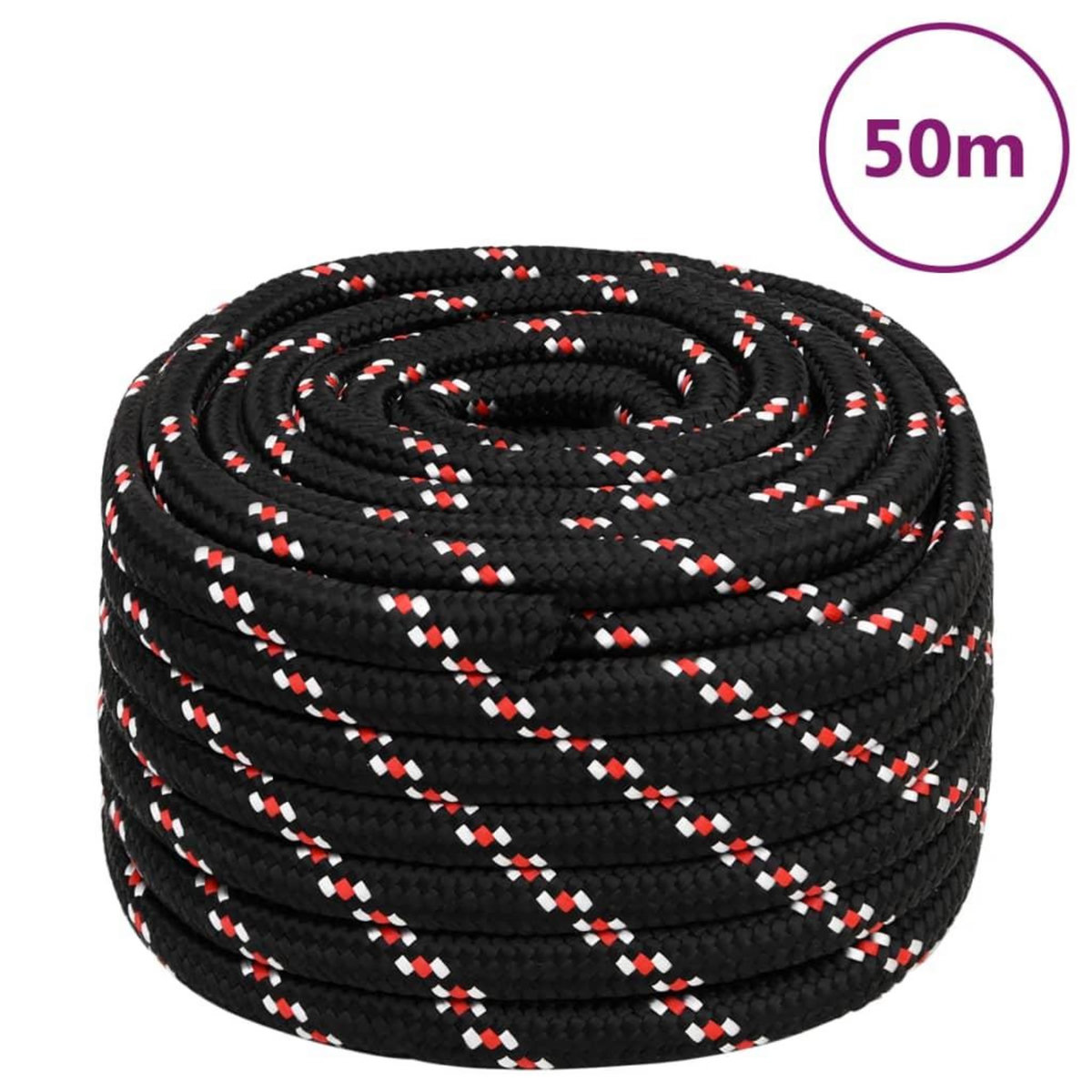 VIDAXL Corde de bateau Noir 20 mm 50 m Polypropylene