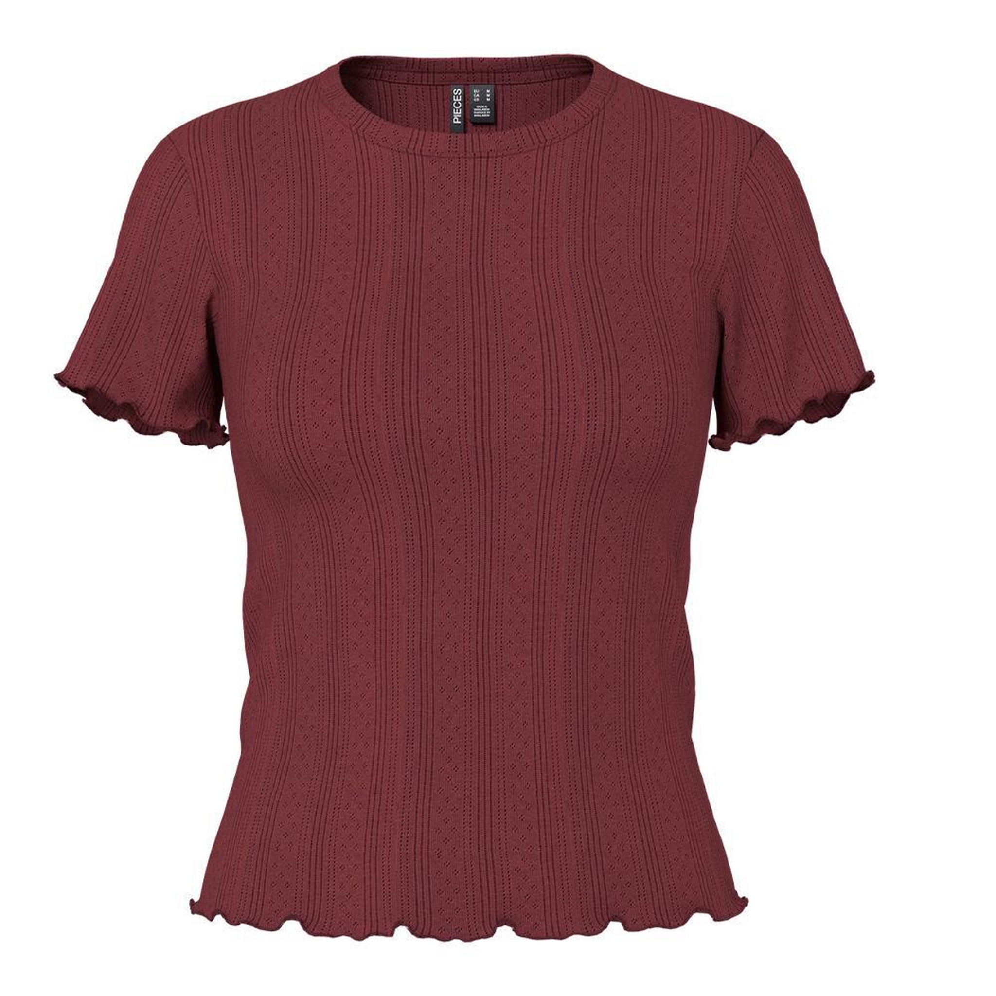 Voir la diapositive 2 : Pieces T-Shirt Bordeaux Femme Pieces Marie
