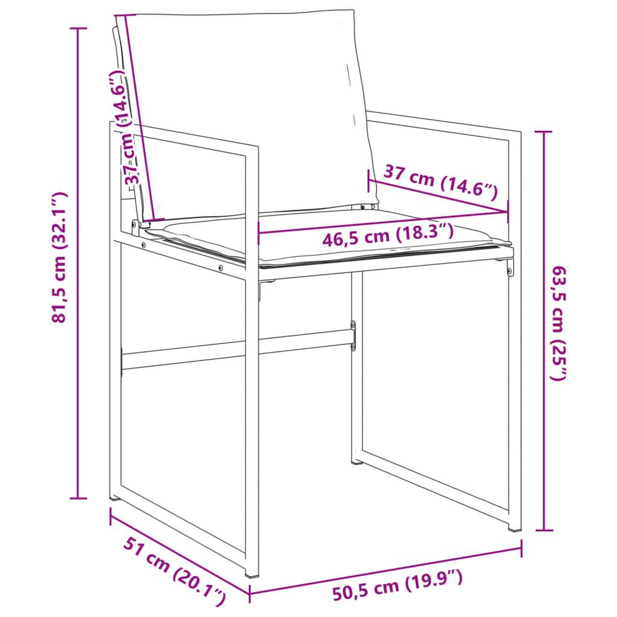 Voir la diapositive 6 : VIDAXL Chaises de jardin avec coussins lot de 4 blanc acier/textilene