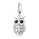 SC CRYSTAL Charm hibou strass SC Crystal orné de Cristaux scintillants