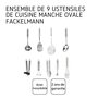 Voir la diapositive 4 : Fackelmann Ensemble de 9 ustensiles de cuisine inox Fackelmann Ovale