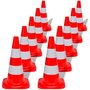 Voir la diapositive 1 : VIDAXL Cone de signalisation reflechissant 10 pcs 50 cm Rouge et blanc