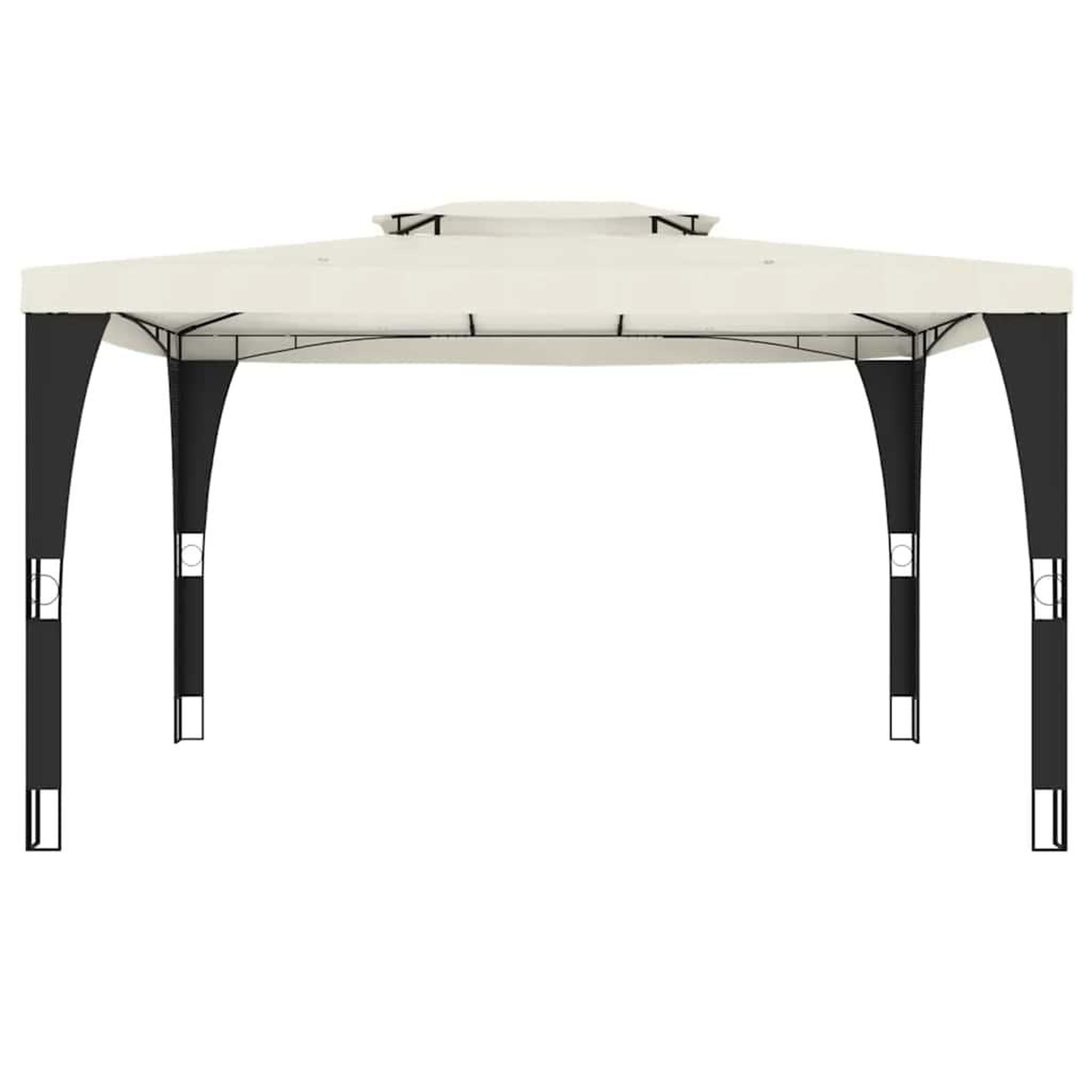 Voir la diapositive 3 : VIDAXL Tonnelle a double toit creme 3,98x2,98 m acier