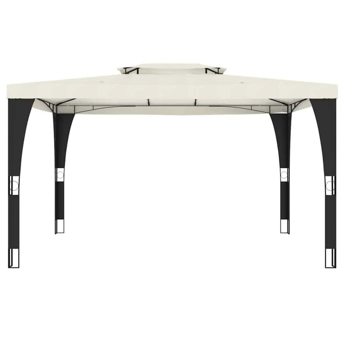 VIDAXL Tonnelle a double toit creme 3,98x2,98 m acier