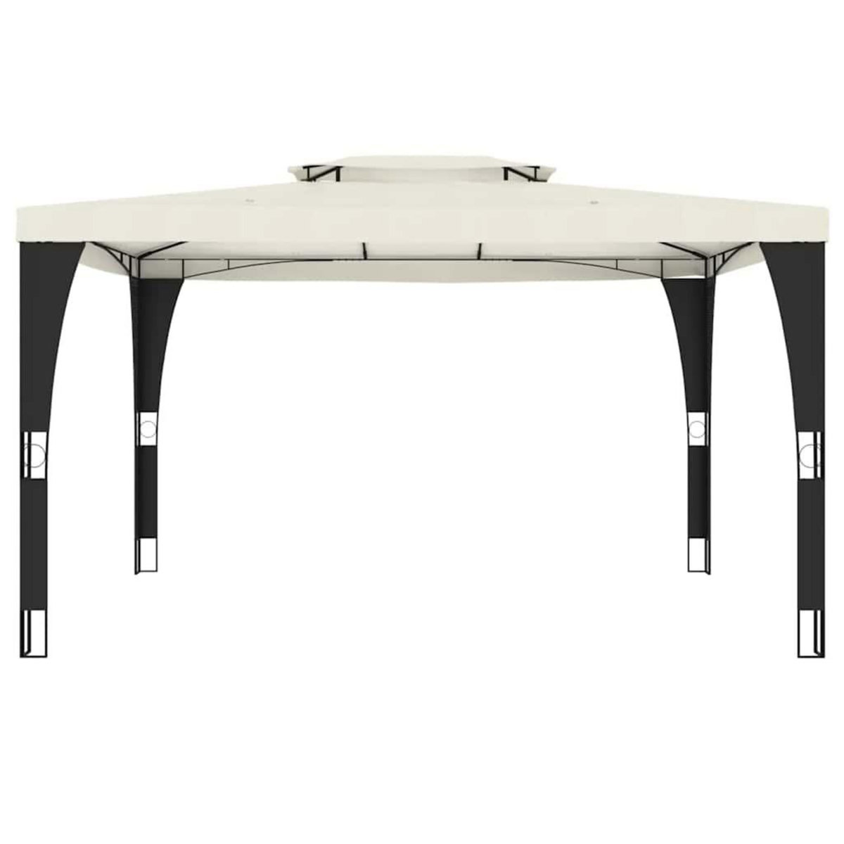 VIDAXL Tonnelle a double toit creme 3,98x2,98 m acier