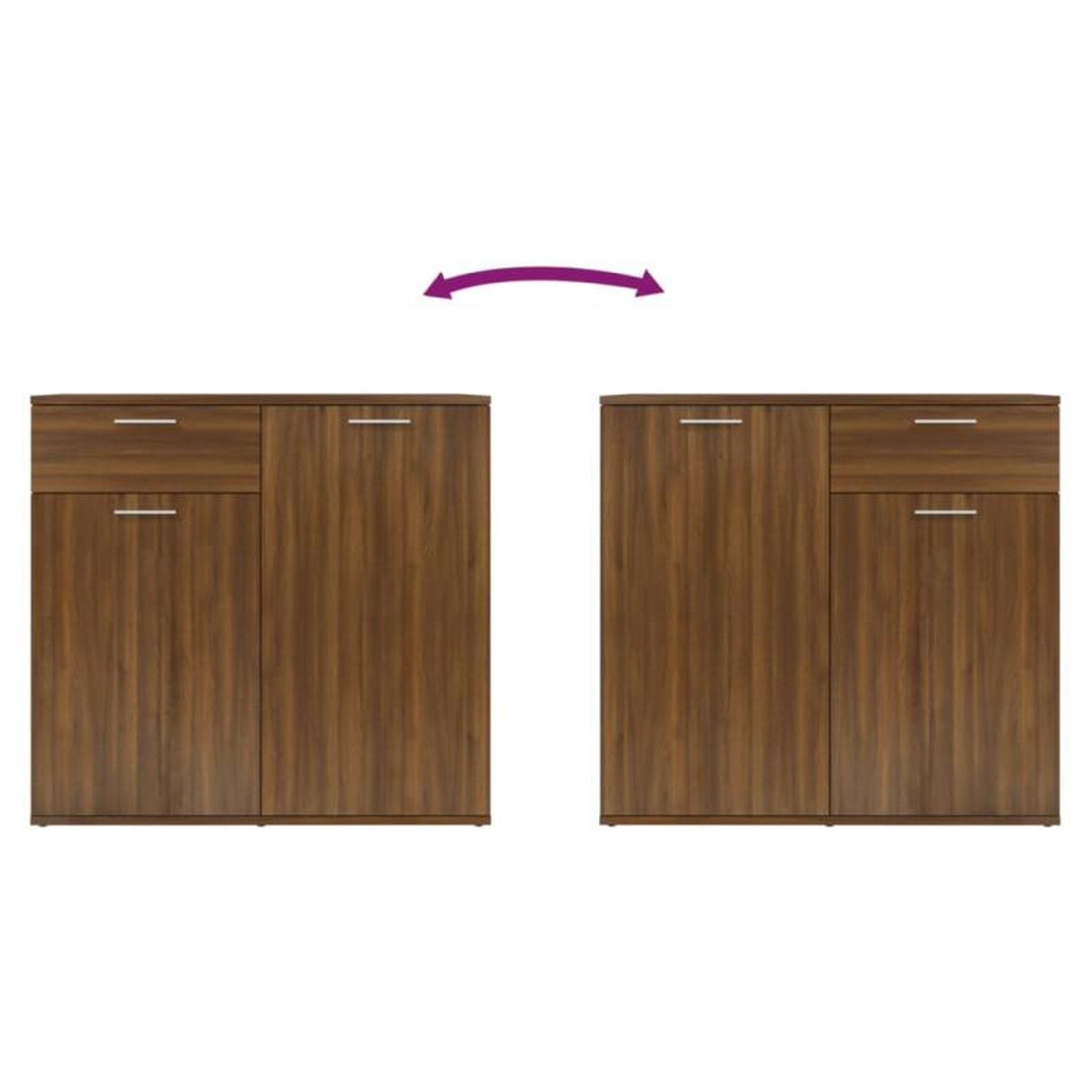 Voir la diapositive 6 : VIDAXL Buffet Chêne marron 80x36x75 cm Bois d ingénierie