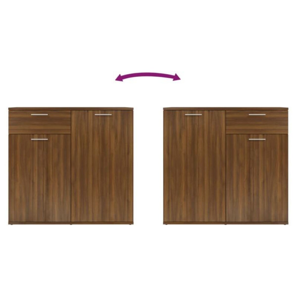 VIDAXL Buffet Chêne marron 80x36x75 cm Bois d ingénierie
