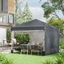 Voir la diapositive 2 : OUTSUNNY Tonnelle barnum pop-up UV 30+ sac transport inclus anthracite