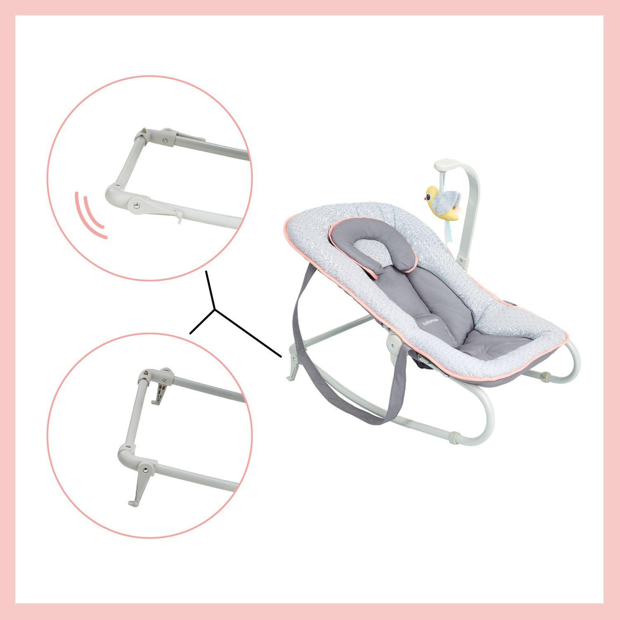 Voir la diapositive 4 : BABYMOOV Transat balancelle bébé Graphik - Pêche