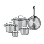 ELO Ensemble de 1 Poêle de cuisson 28 cm et 4 faitouts 12, 16, 20 et 26 cm Elo Profi Citrin