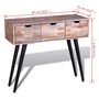 Voir la diapositive 6 : VIDAXL Table console avec 3 tiroirs Bois de teck recycle