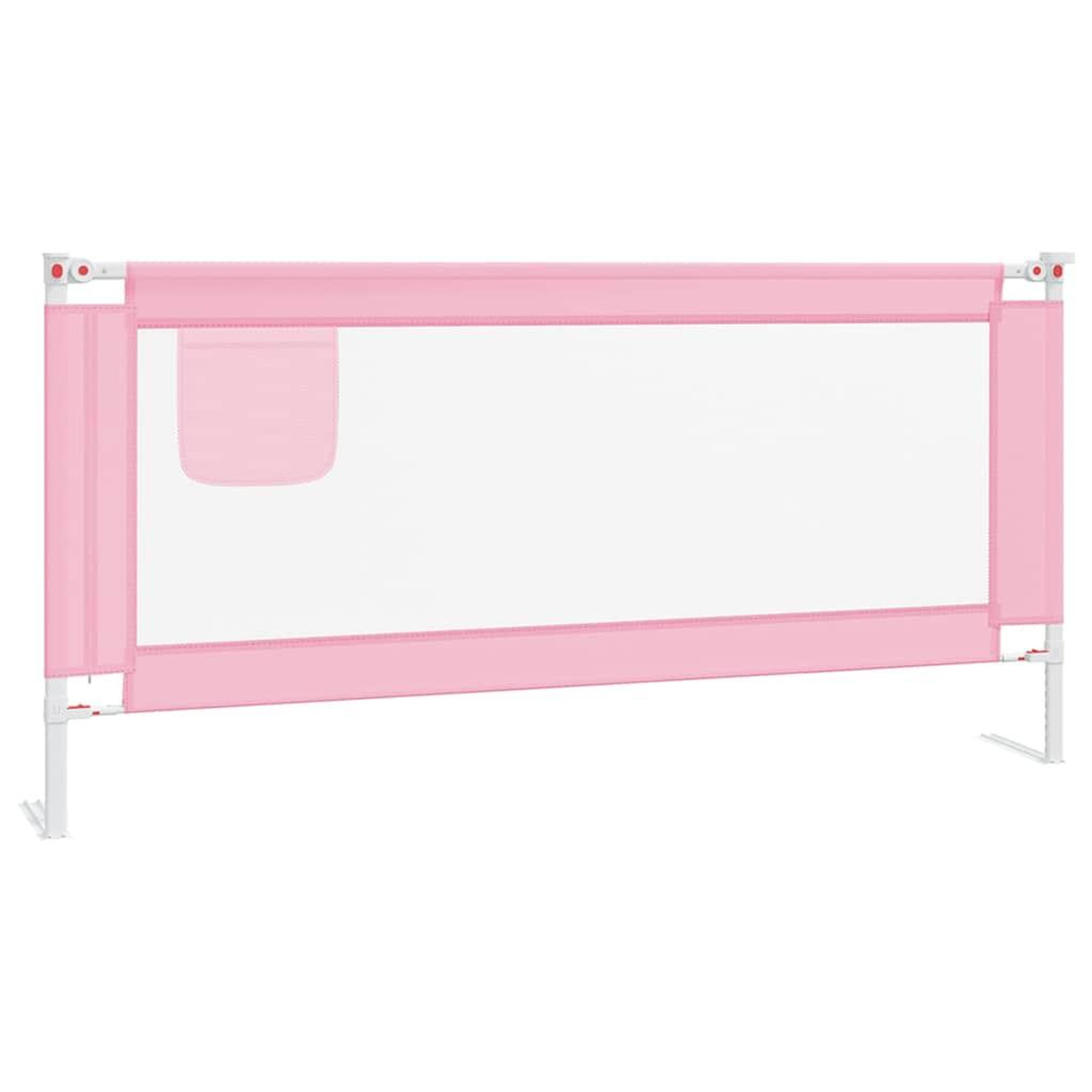 Voir la diapositive 2 : VIDAXL Barriere de securite de lit d'enfant Rose 190x25 cm Tissu