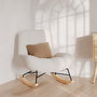 Voir la diapositive 2 : Rendez vous déco Rocking chair en tissu bouclette blanc cassé-Alvin