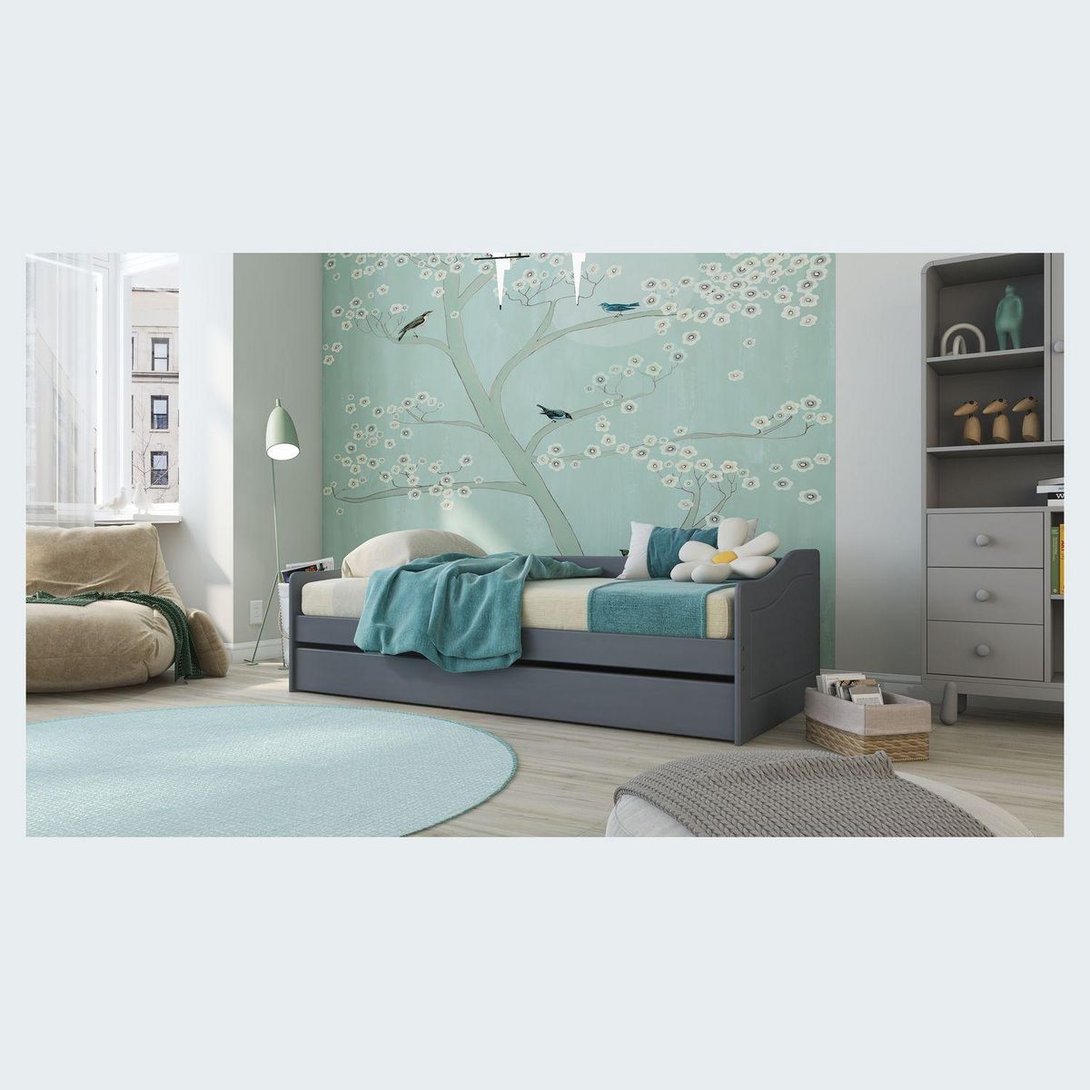 Lit banquette gigogne 90x200 cm ANDREA