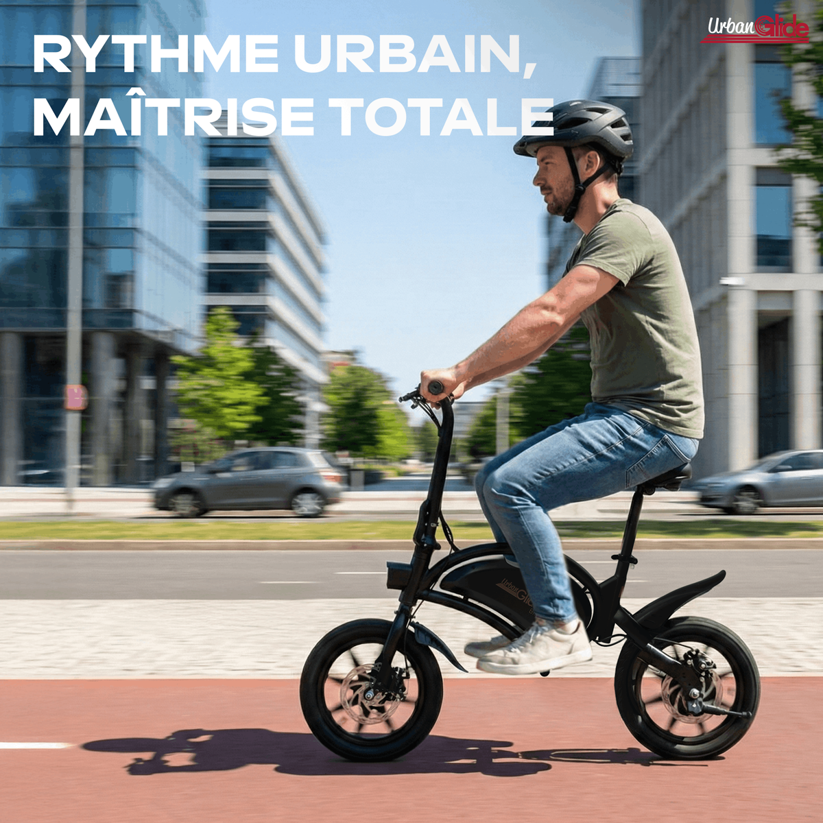 URBANGLIDE Draisienne Électrique Adulte UrbanGlide Bike 140, 25 km/h, Autonomie 20 km, Roues 14 pouces, Freins à disque, Pliable