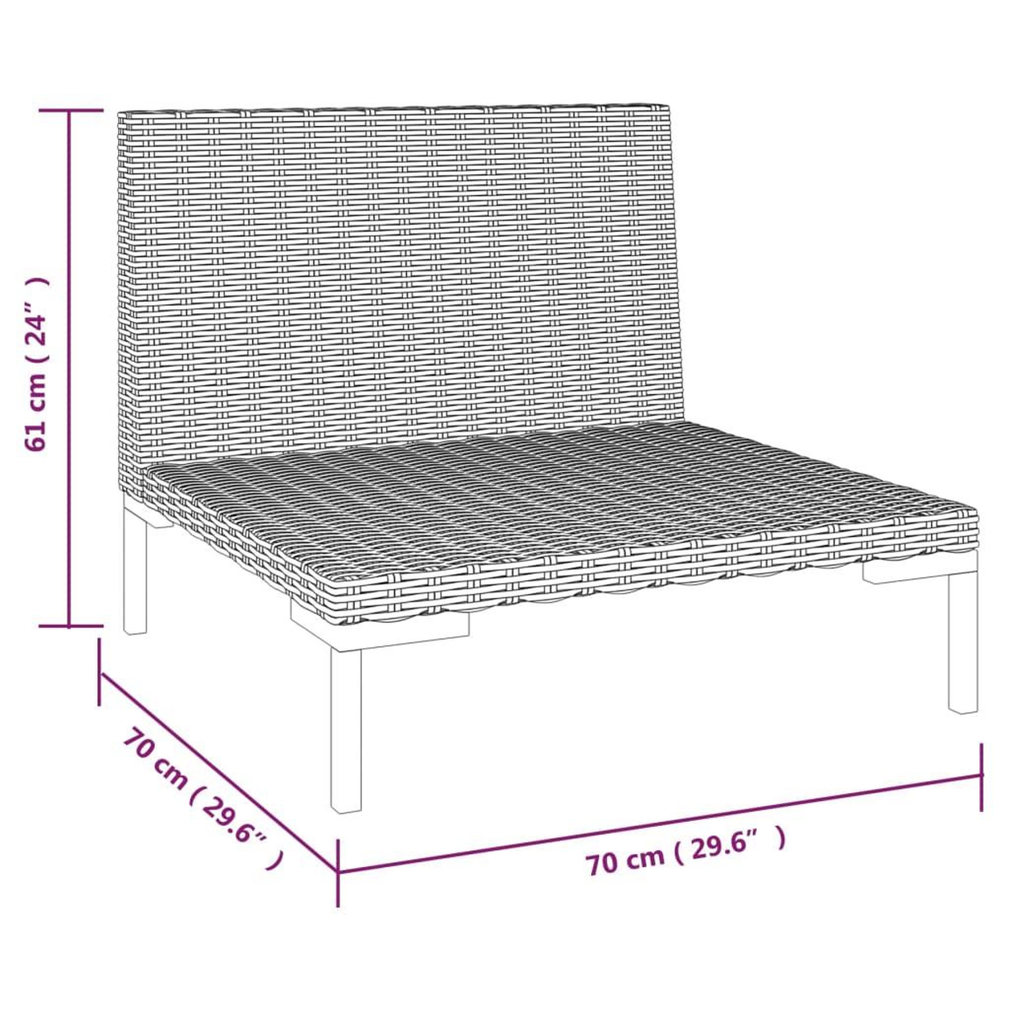 Voir la diapositive 6 : VIDAXL Canapes de jardin 2 pcs avec coussins Resine tressee demi-ronde