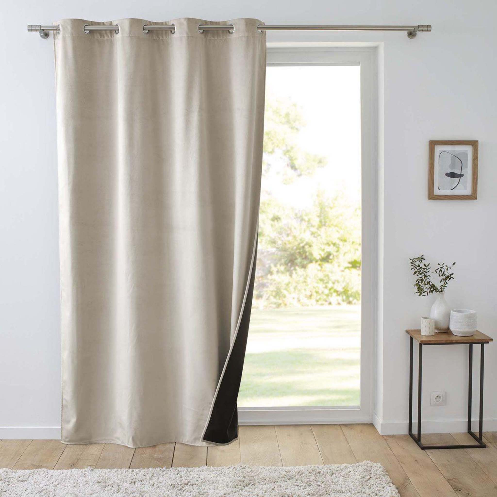 Voir la diapositive 4 : Douceur d'Intérieur Rideau isolant velours  polarchic  140x260cm sable