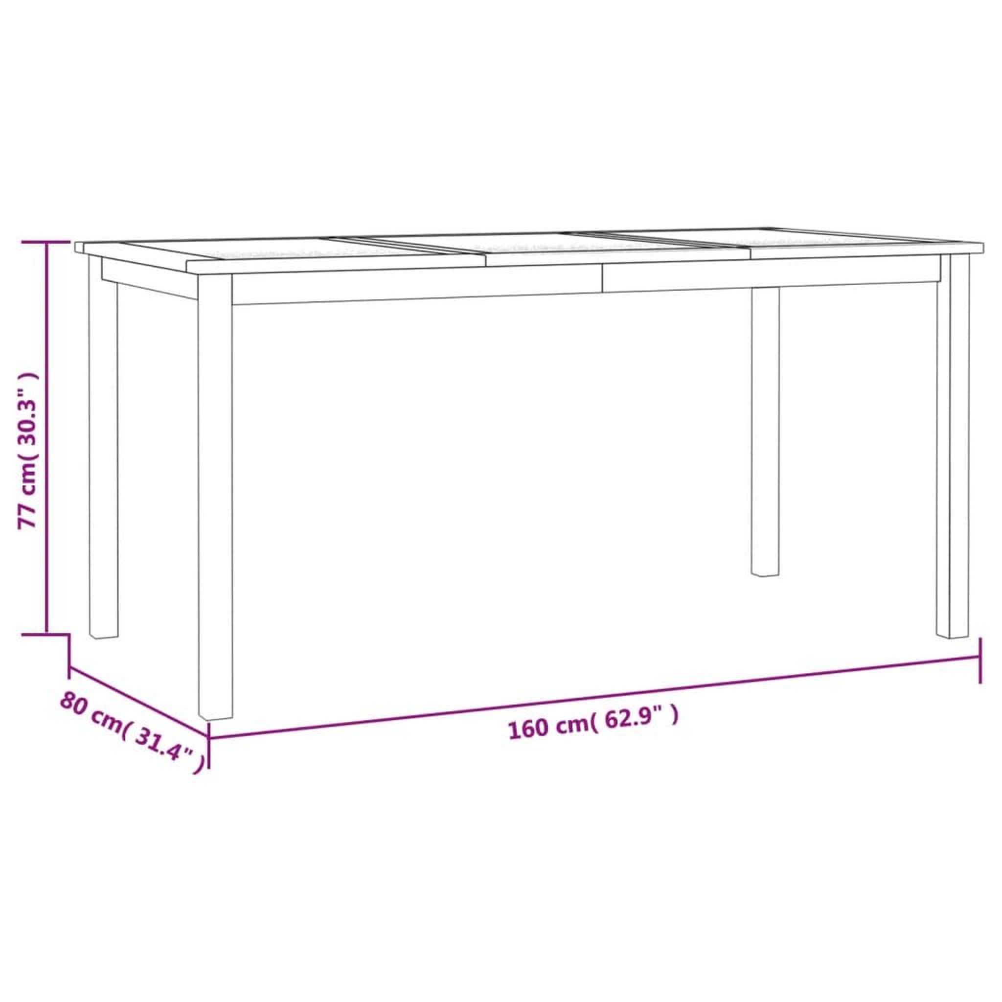 Voir la diapositive 6 : VIDAXL Ensemble a manger de jardin 5pcs Bois de teck massif
