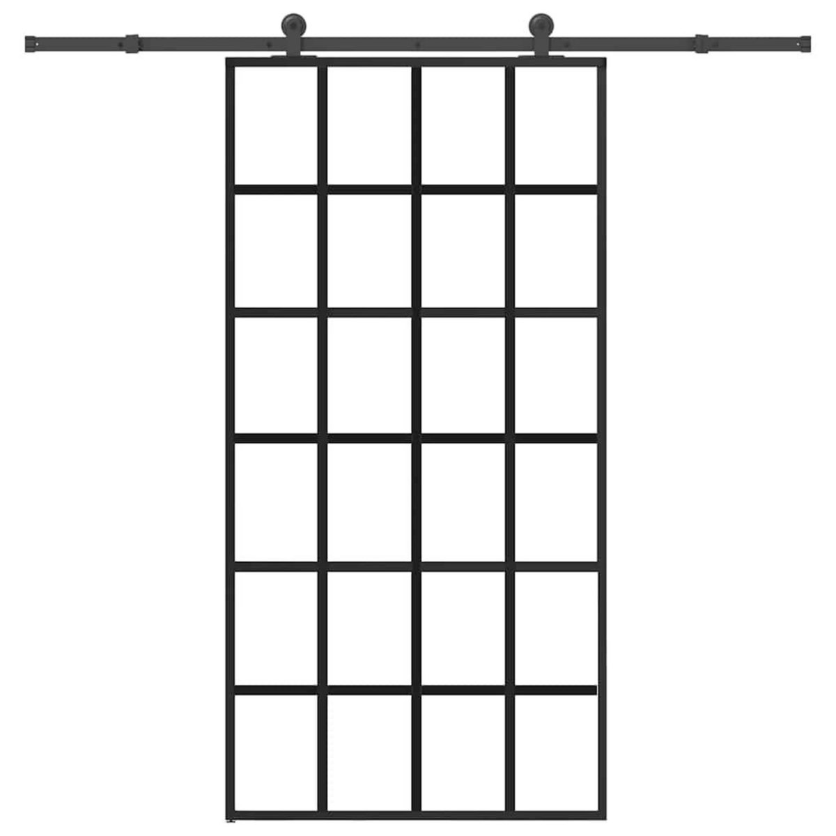 VIDAXL Porte coulissante et quincaillerie ESG verre et aluminium