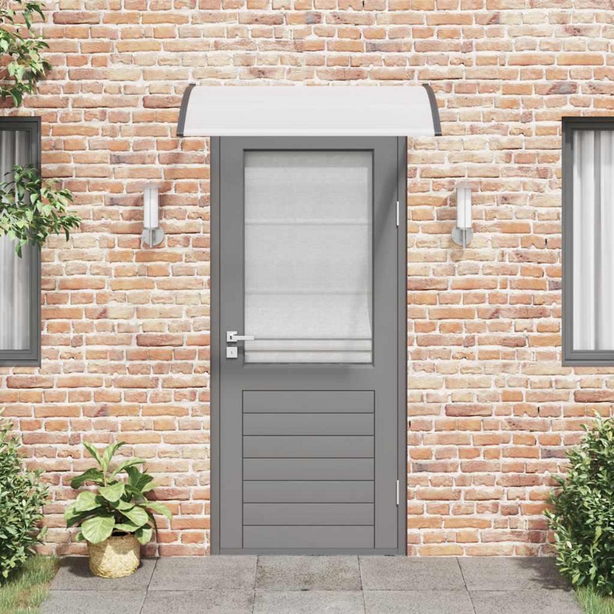 VIDAXL Auvent de porte Noir et transparent 120x75 cm PC