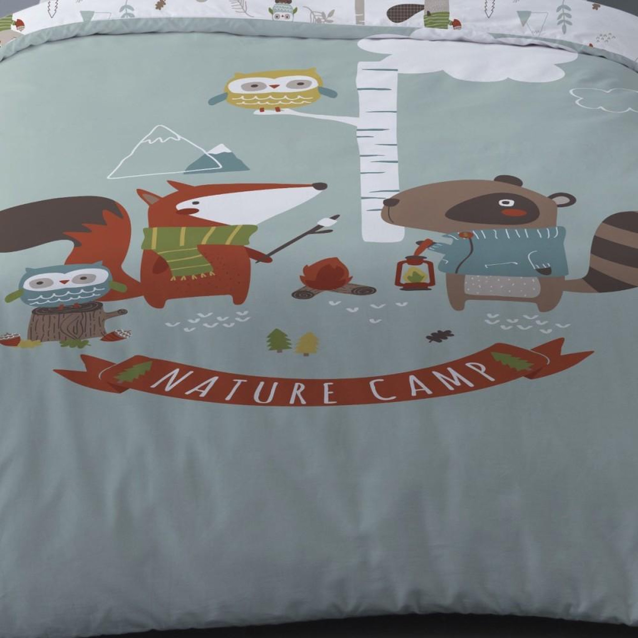 Voir la diapositive 3 : Dourev Housse de couette 140x200 NATURE CAMP + 1 taie