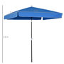 Voir la diapositive 3 : OUTSUNNY Parasol inclinable rectangulaire métal polyester haute densité 2L x 2l x 2,6H m bleu