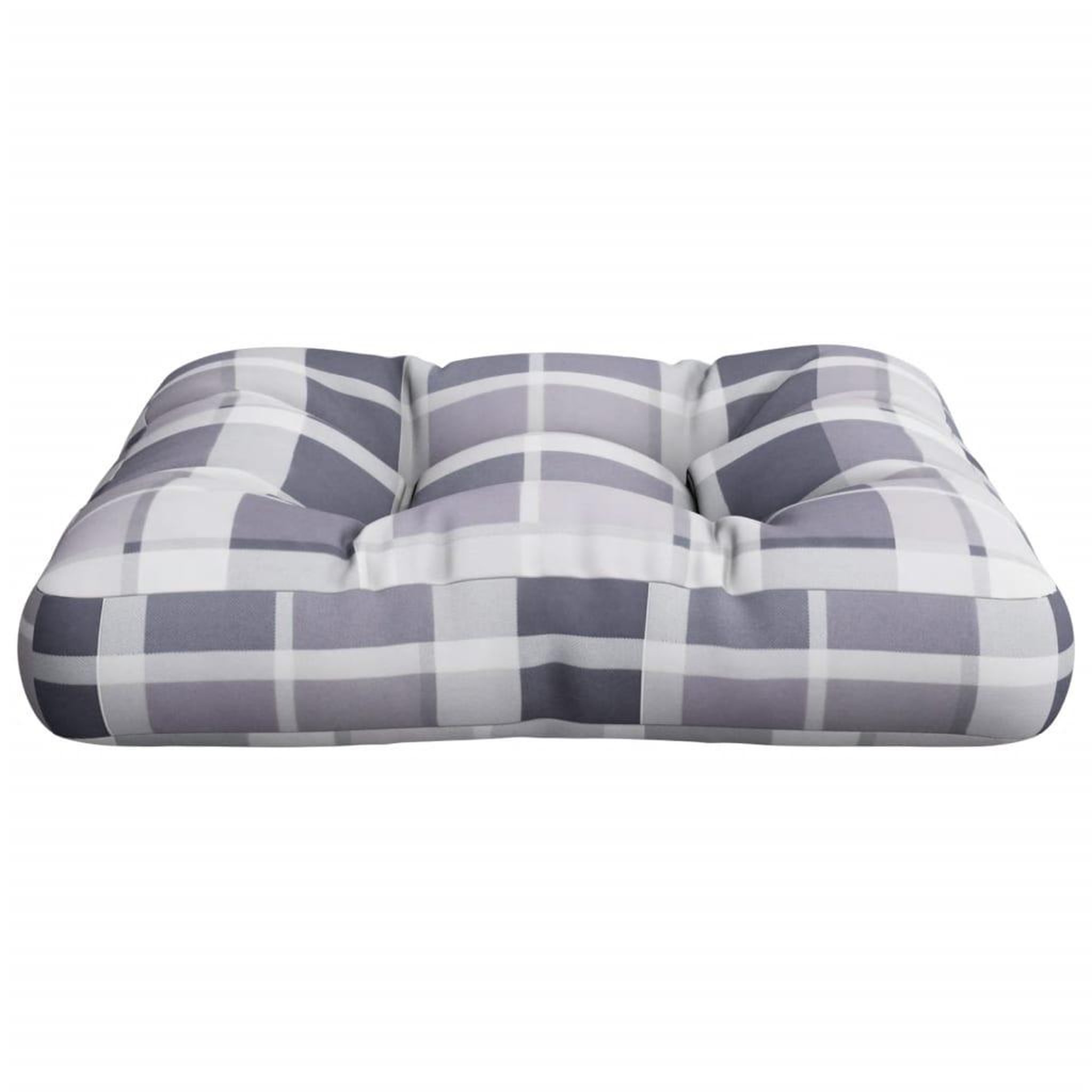 Voir la diapositive 4 : VIDAXL Coussin de palette carreaux gris 58x58x10 cm tissu