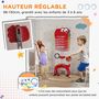 Voir la diapositive 6 : HOMCOM Panier de basket enfant multifonction design dino 3-6 ans - but, golf, 2 jeux de lancer - hauteur réglable - HDPE gris rouge