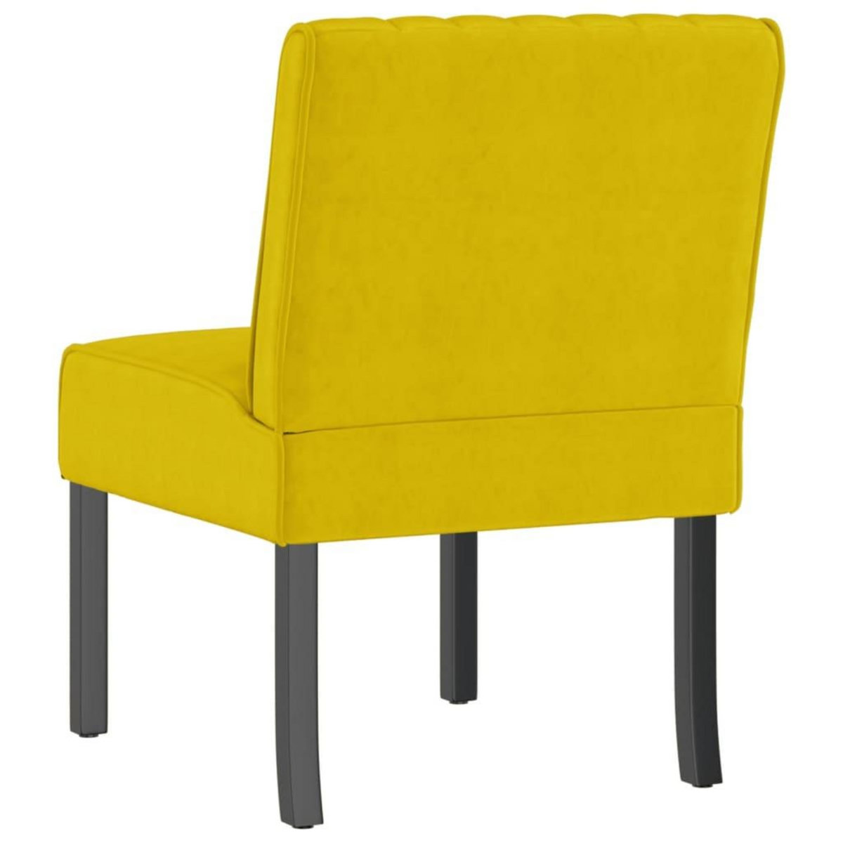 VIDAXL Fauteuil sans accoudoirs jaune velours