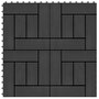 VIDAXL Carreaux de terrasse 22 pcs 30 x 30 cm 2 m^2 WPC Noir