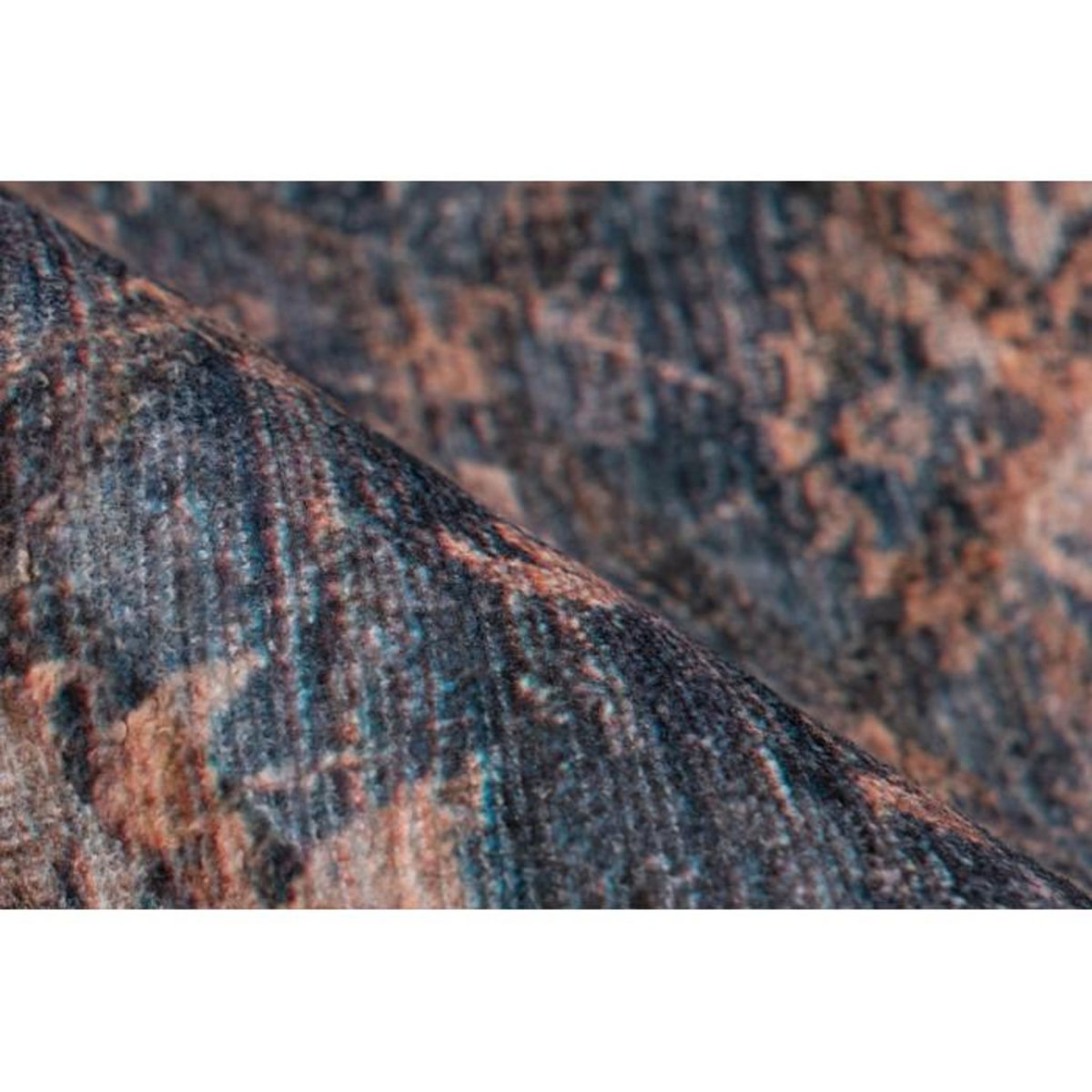 Paris Prix Tapis Tissé à Poils Courts  Antique  Bleu & Or