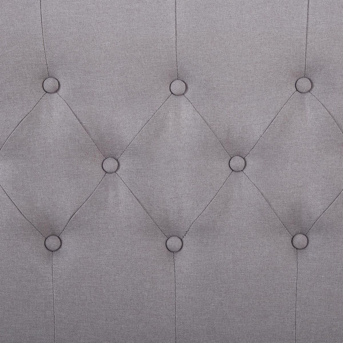 IDIMEX Lit simple BIARRITZ, 90 x 190 cm, capitonné avec sommier, revêtement en tissu