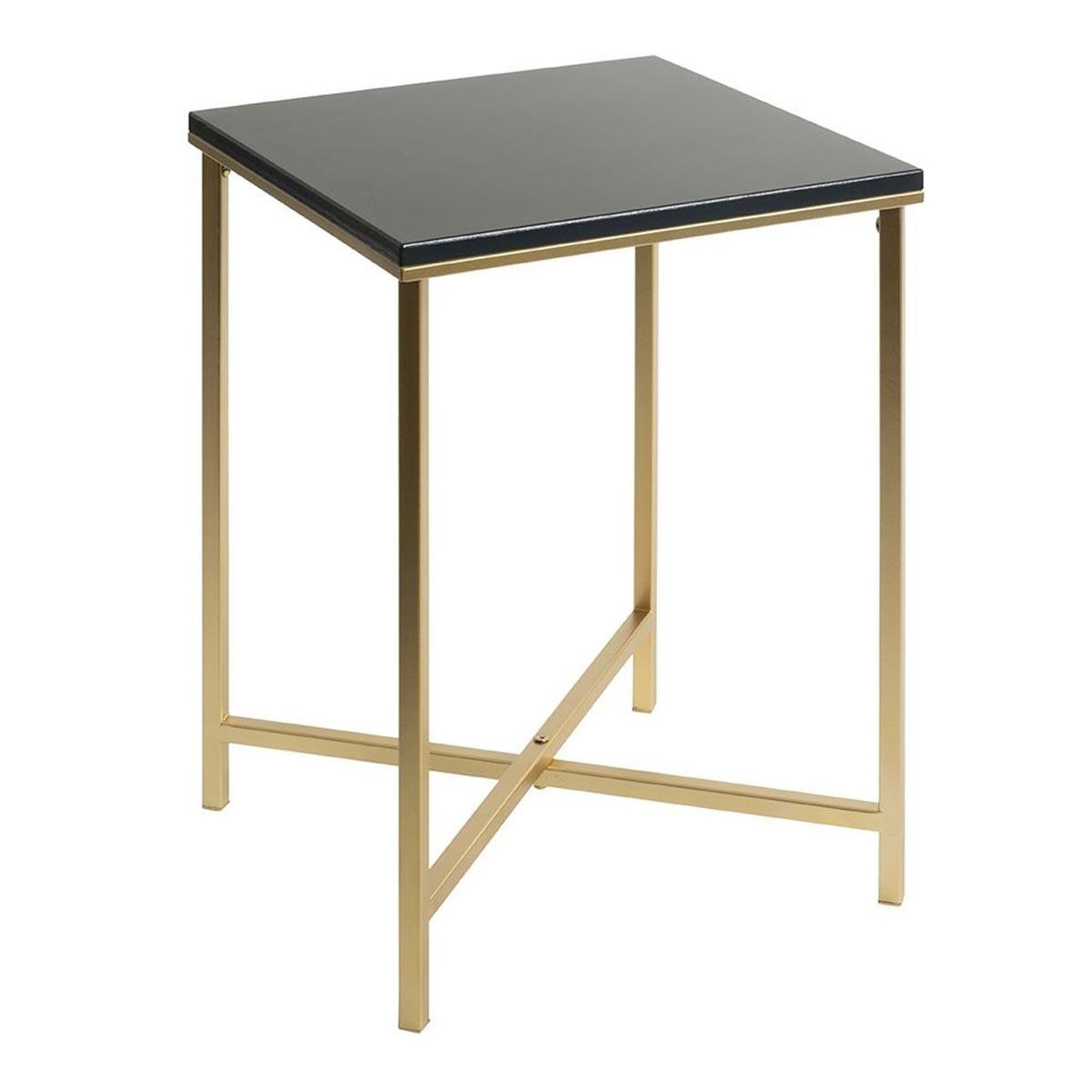 Paris Prix Table d'appoint carrée  alba  55cm noir & or