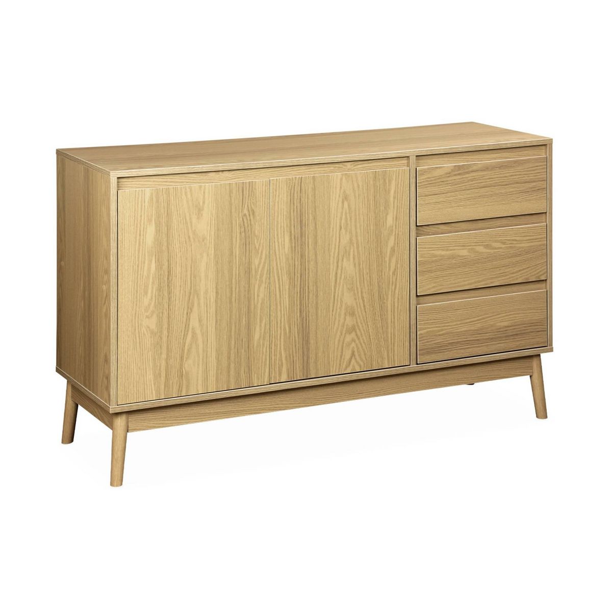 SWEEEK Buffet en décor bois 2 portes et 3 tiroirs. buffet bas. L 120 x l 39 H 76cm - Dune