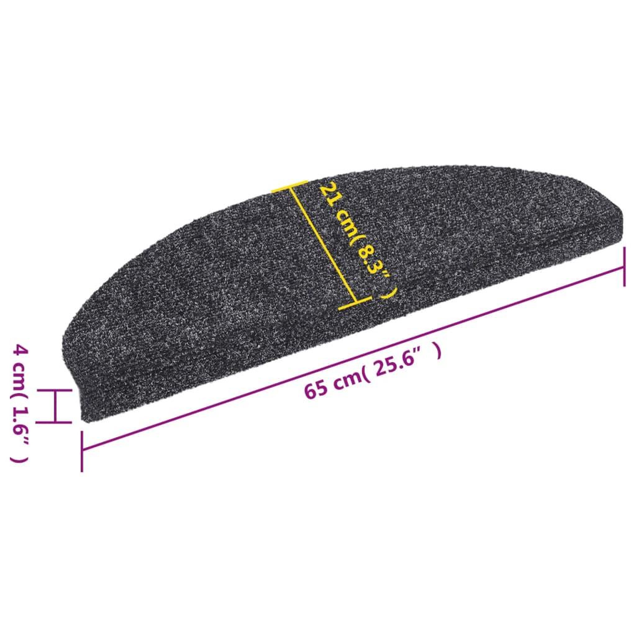 Voir la diapositive 6 : VIDAXL Tapis autoadhesifs de marches 10 pcs Gris fonce 65x21x4 cm