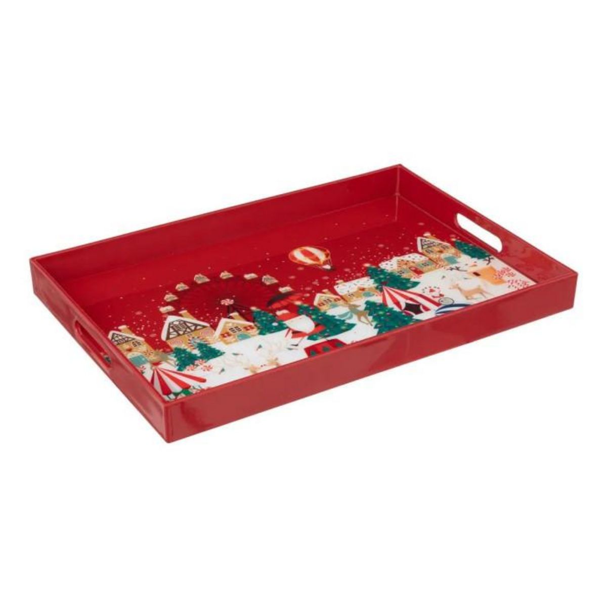 ATMOSPHERA Plateau de Service  Soir de Noël  45cm Rouge