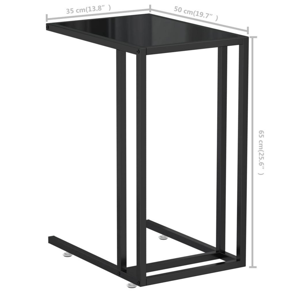 VIDAXL Table d'appoint pour ordinateur Noir 50x35x65 cm Verre trempe