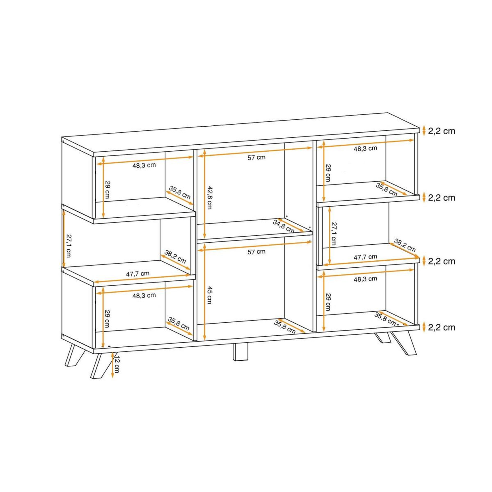 Voir la diapositive 5 : Paris Prix Buffet 3 portes design  bogota  160cm gris & naturel