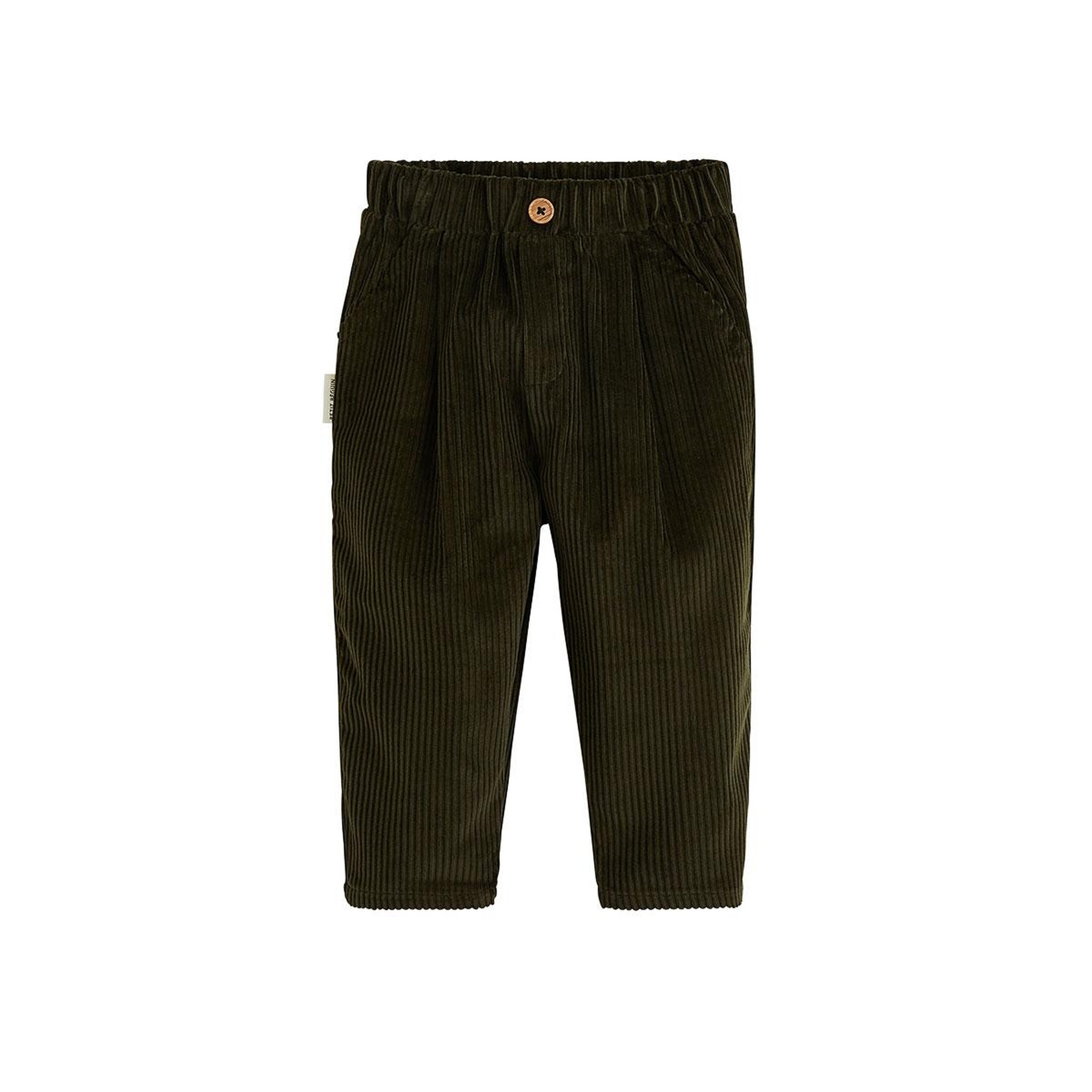 PETIT BEGUIN Pantalon bébé en velours côtelé pistache. Coloris disponibles : Vert
