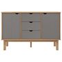 Voir la diapositive 3 : VIDAXL Buffet OTTA Marron et gris 113,5x43x73 cm Bois massif pin