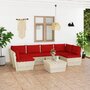 VIDAXL Salon de jardin palette 7 pcs avec coussins Epicea impregne