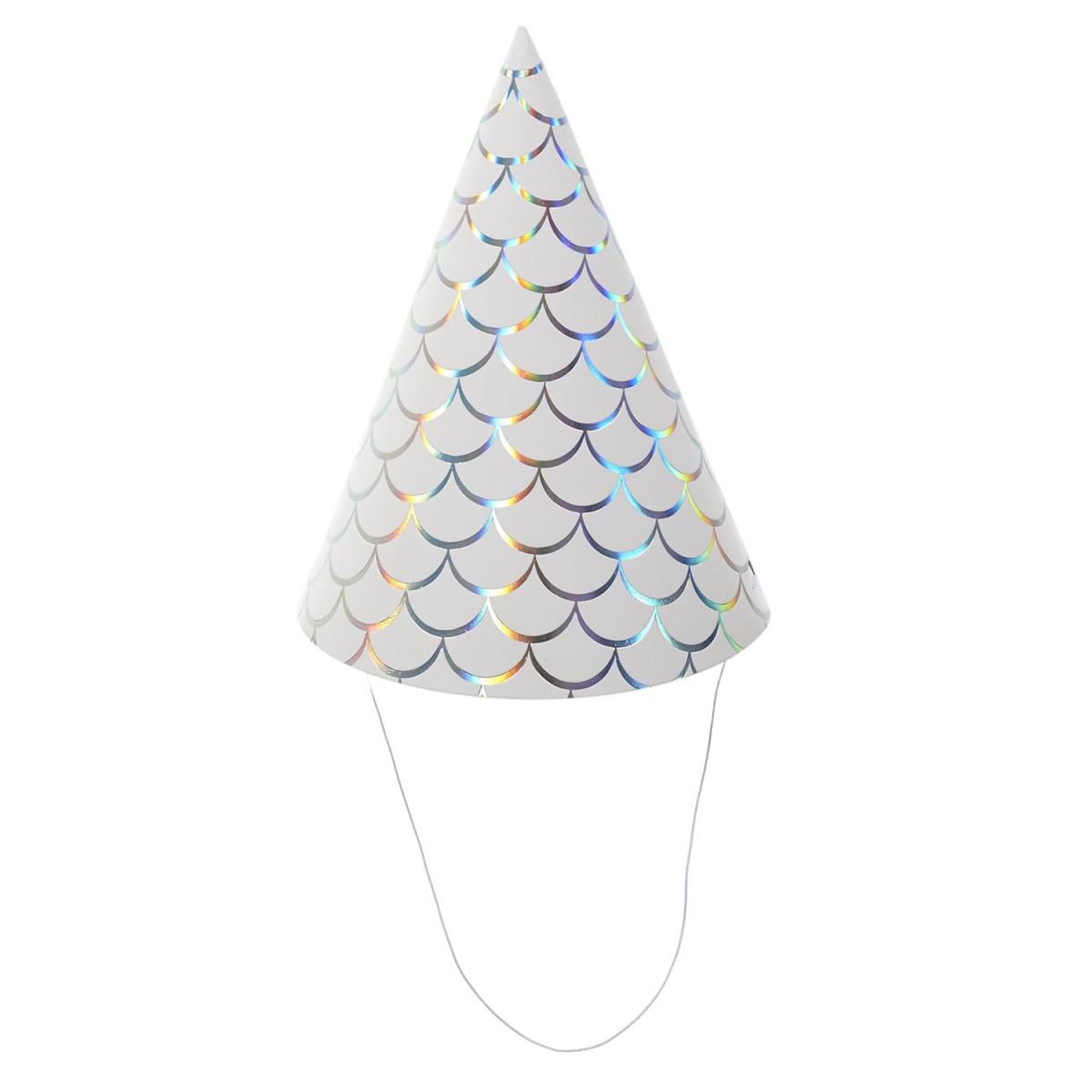 PARTY TIME Lot de 6 chapeaux de fête  sirène  17cm blanc