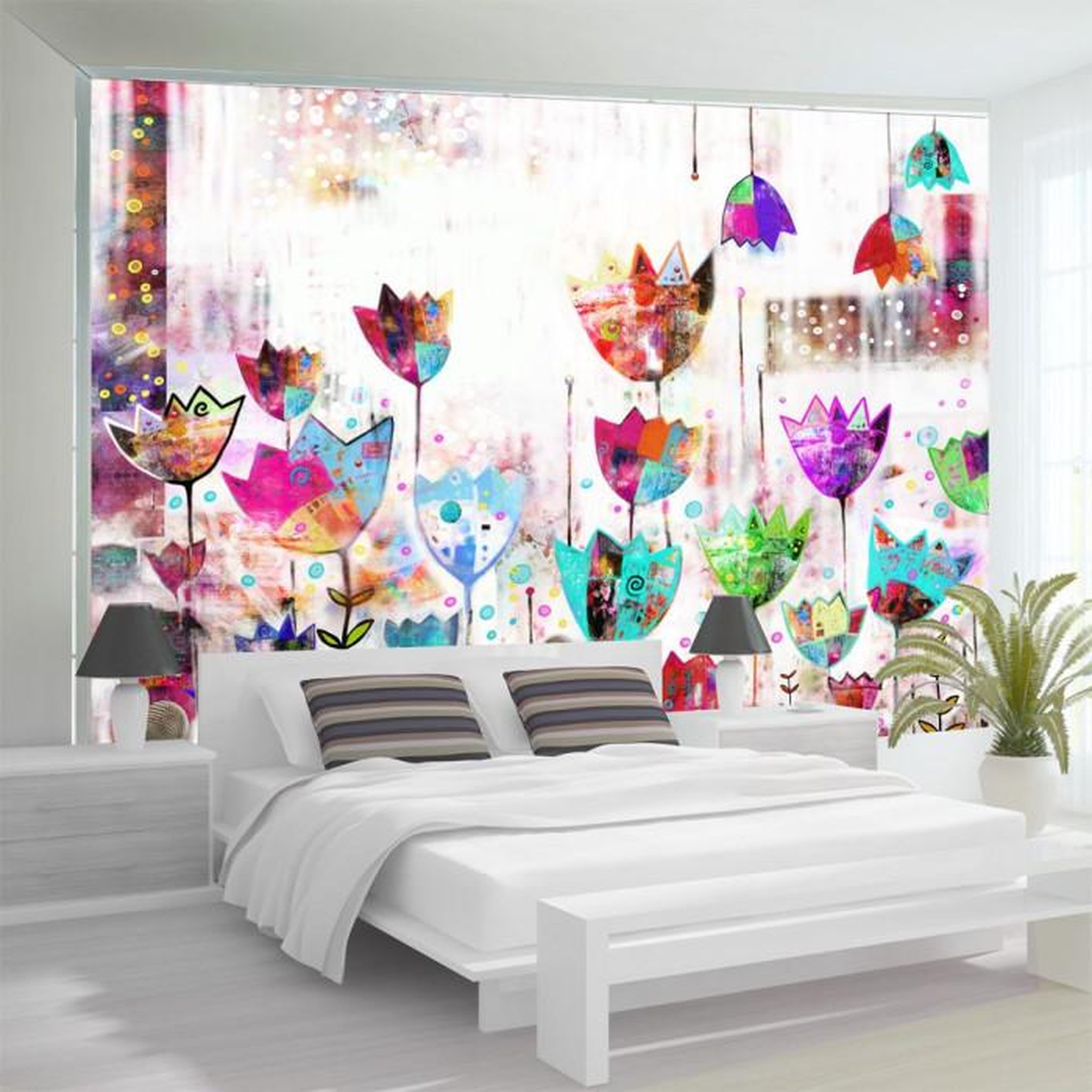 Paris Prix Papier Peint  Colorful Tulips. Coloris disponibles : Multicolore