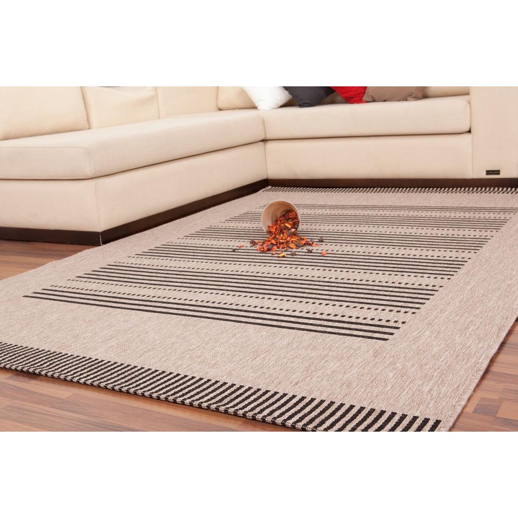 Voir la diapositive 2 : Paris Prix Tapis Imprimé Rayé  Stockholm  Argent