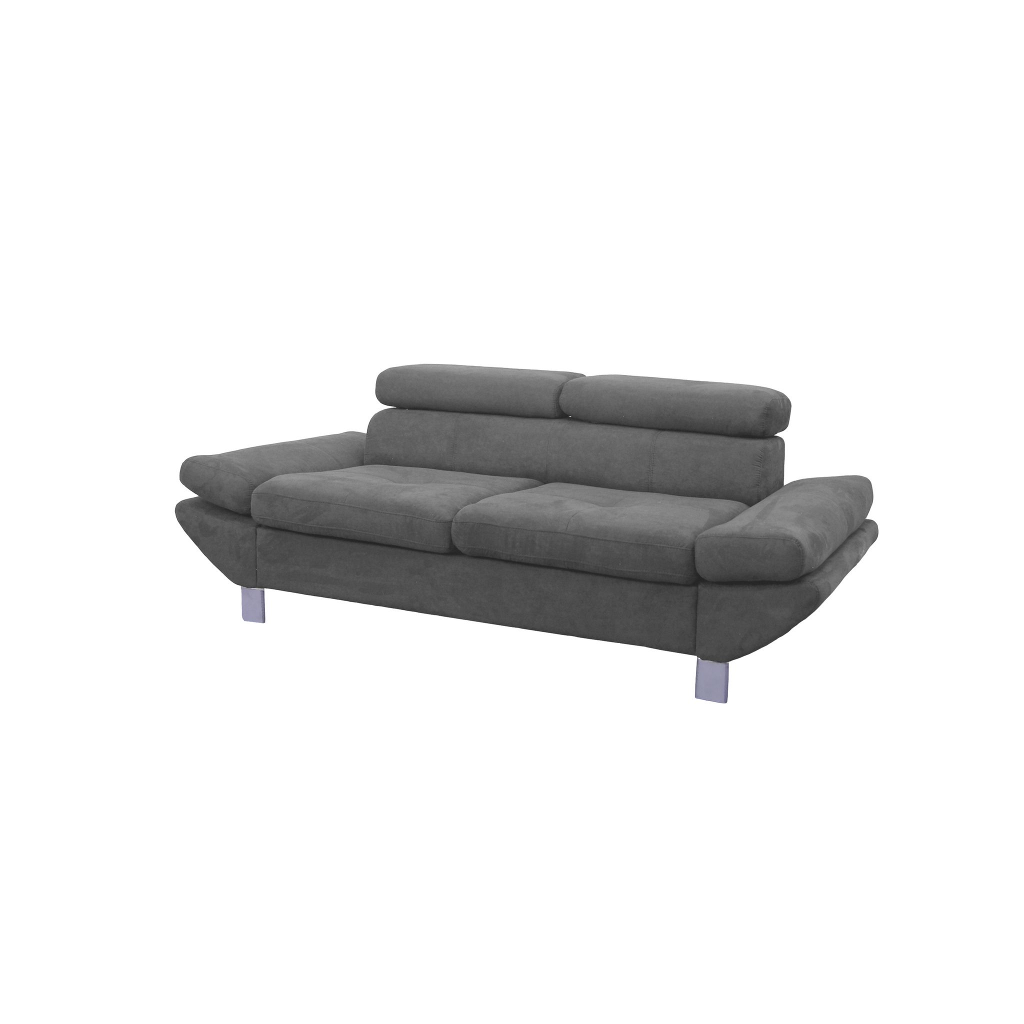 Canapé fixe 2 ou 3 places VERONIQUE, tissu toucher doux, tétière et accoudoir réglables